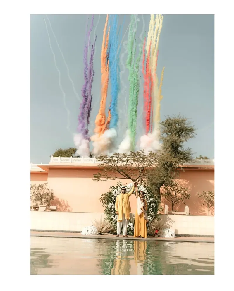 Smoke, photographed by Drishti Weddings